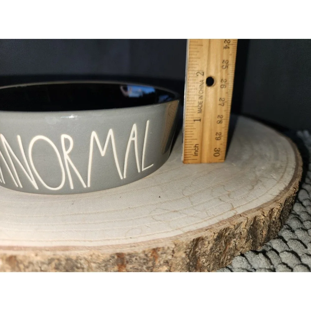 Rae Dunn-Cat Pet Bowl Dish Halloween- Gloss Grey/Black PURRANORMAL ⚫ SUPER RARE